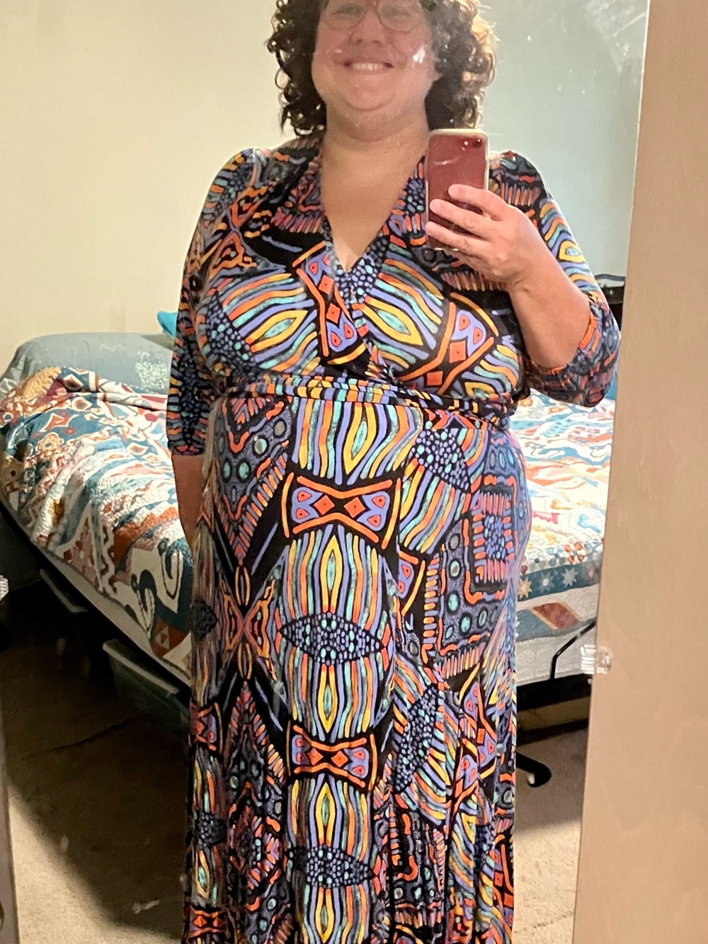 Melissa McCarthy Vibrant Multi-Print Knit Maxi Dress